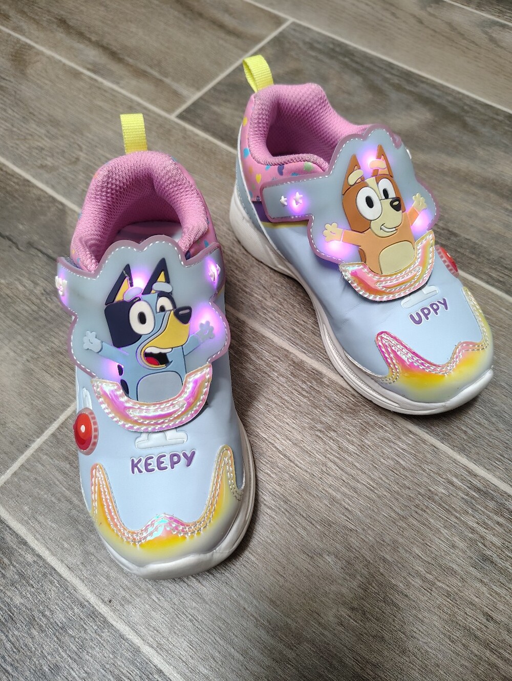 Kids Blue Light-Up Sneakers with Bluey Cartoon Character